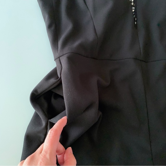 Laundry by Shelli Segal black halter style rhinestone pantsuit size 8 - Picture 6 of 8